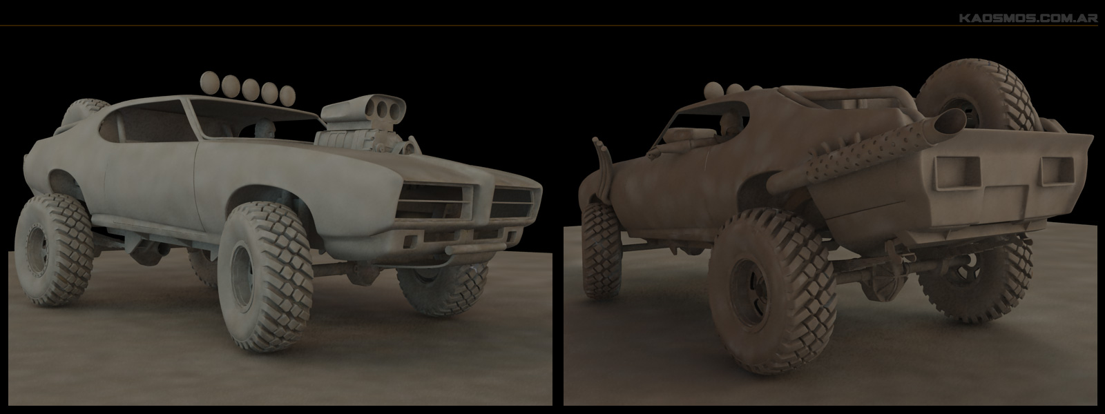 Humster3D car render competition - Pontiac The Judge 4x4 Mad Max Style