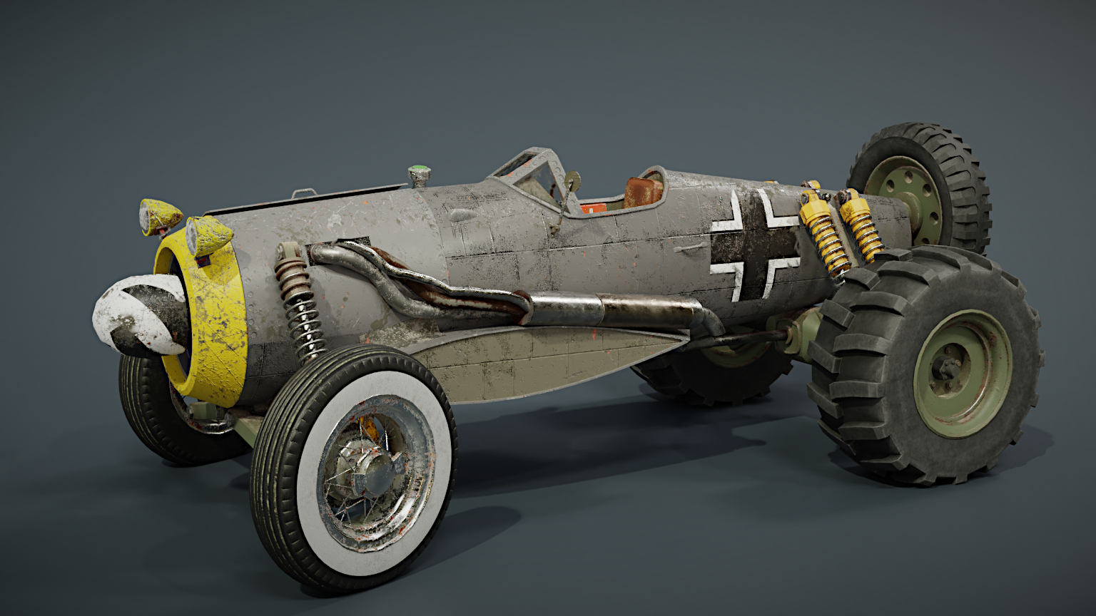 Car Render Challenge 2019 WW2 Airplane converted into a car