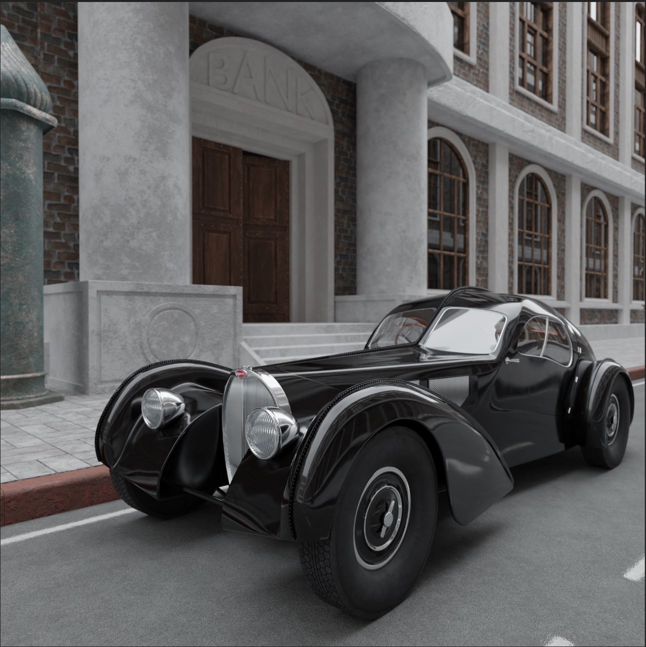Bugatti type 57sc atlantic - Car render challebge 2020