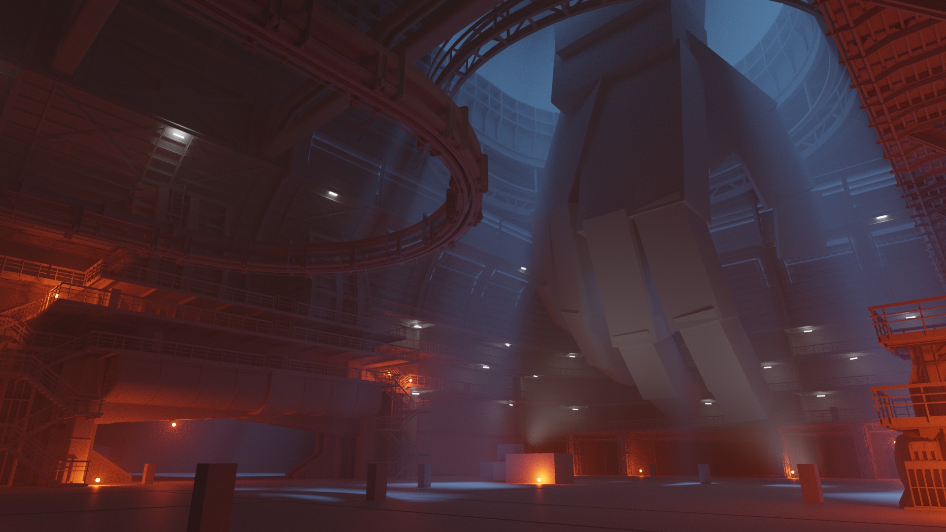 Sci-Fi Industrial Zone 3D challenge - mecha assembly plant